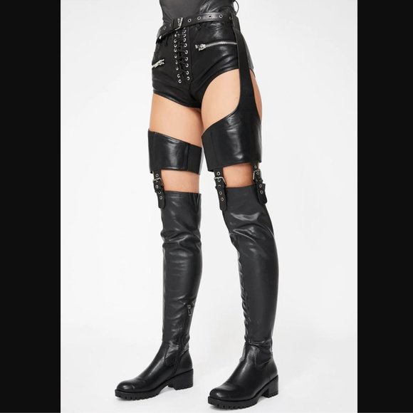 Dolls Kill Shoes - Dolls Kill Azalea Wang Flatloop Chap Boots